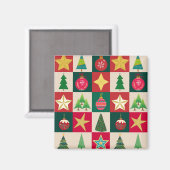 Aimant Arbres Ornements et étoiles (Recto/Verso)