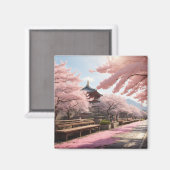 Aimant Arbres Sakura au Japon (Recto/Verso)