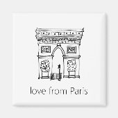 Aimant Arc de Triomphe Illustration à main (Devant)