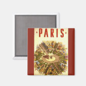 Aimant Arc de Triomphe vintage, Paris, France Travel Art (Recto/Verso)