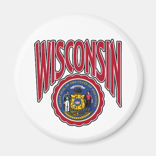 Aimant Arc du Wisconsin et sceau (Devant)