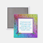 Aimant [Arc-en-ciel à cadre floral] Abstrait avec papillo (Recto/Verso)