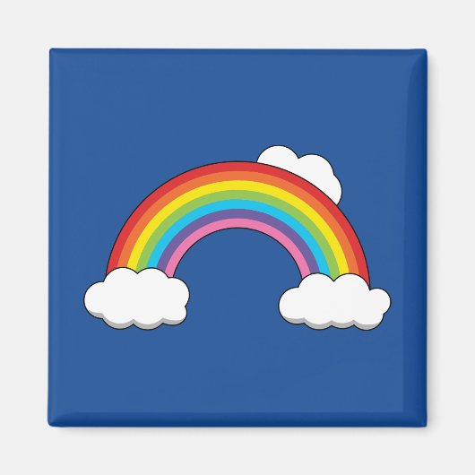 Aimant Arc en ciel avec nuages blancs (Devant)