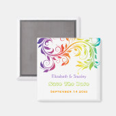 Aimant Arc-en-ciel couleurs défiler feuille mariage Enreg (Recto/Verso)