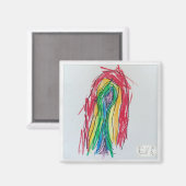 Aimant arc-en-ciel d'Eve (carré) (Recto/Verso)