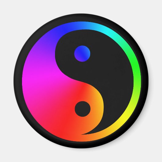 Aimant arc-en-ciel du yin yang (Devant)