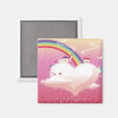 Aimant Arc-en-ciel et bâtiments sur les nuages (Recto/Verso)