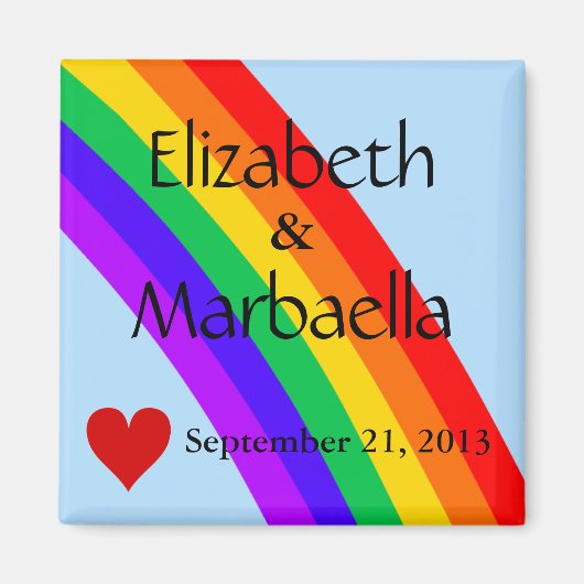 Aimant Arc en ciel et coeur (Devant)