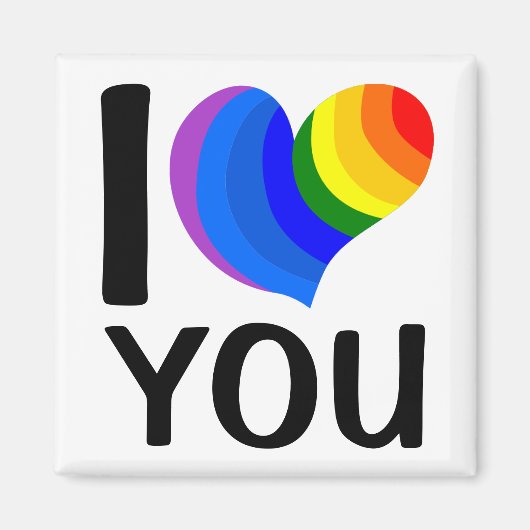 Aimant Arc-en-ciel "I [heart] You" (Devant)