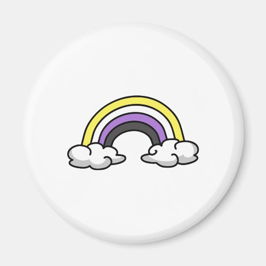 Aimant Arc-en-ciel Nonbinaire Mignon (Devant)