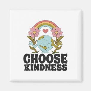 Aimant Arc-en-ciel positif Hippie de paix Choisissez Kind