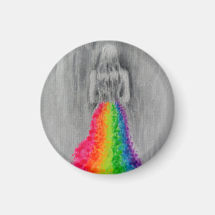 Aimant Arc-en-ciel princesse ornement céramique