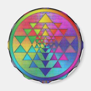 Aimant Arc-en-ciel psychédélique Sri Yantra pour la