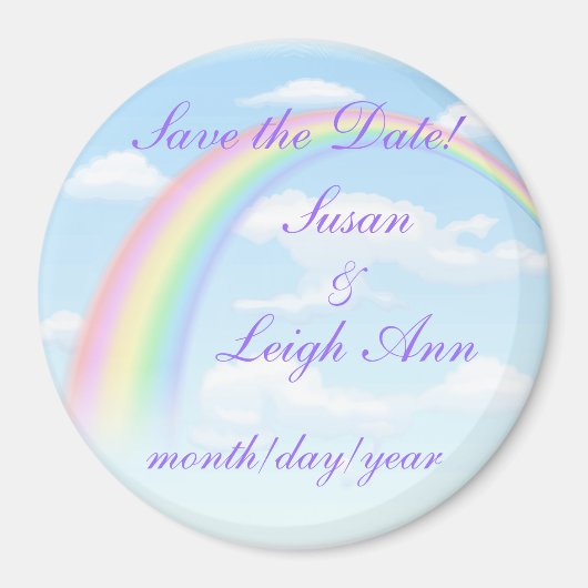 Aimant Arc en ciel Sauvez la date ! (Devant)