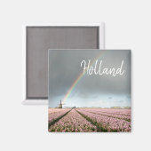 Aimant Arc-en-ciel sur les hyacinthes et un moulin à vent (Recto/Verso)