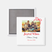 Aimant Arc rouge joyeuse Vibes ajouter nom de famille pho (Recto/Verso)