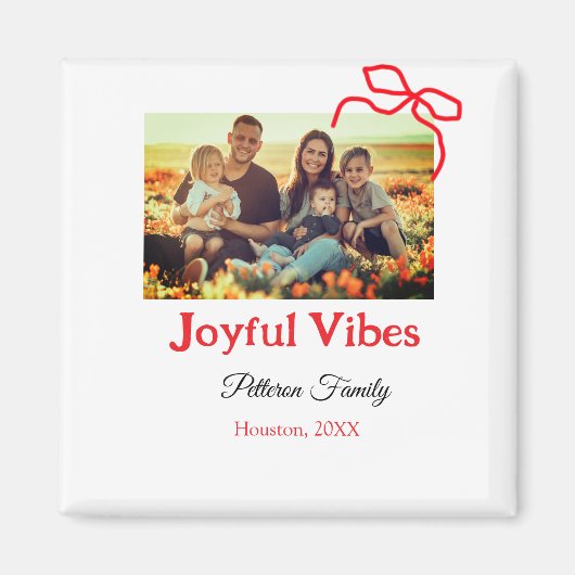 Aimant Arc rouge joyeuse Vibes ajouter nom de famille pho (Devant)