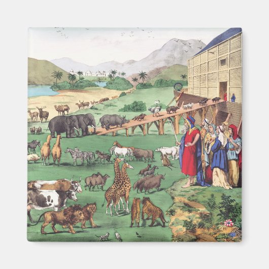 Aimant Arche de Noé avec des animaux (Devant)