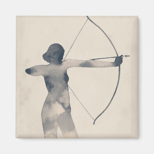 Aimant Archeresse aquarelle Silhouette