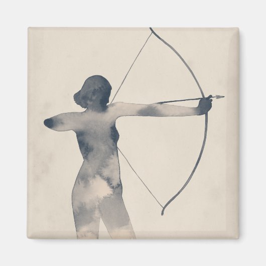 Aimant Archeresse aquarelle Silhouette (Devant)