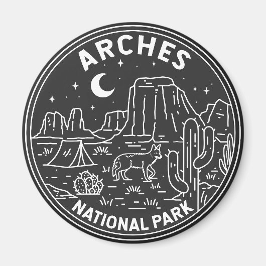 Aimant Arches Parc National Delicate Arch Monoline (Devant)