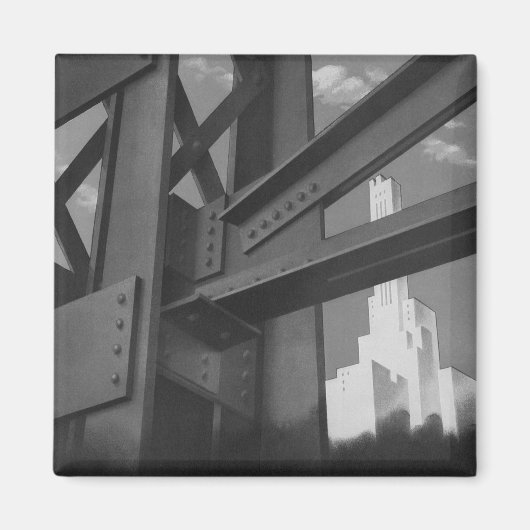 Aimant Architecture de gratte-ciel en construction en aci (Devant)