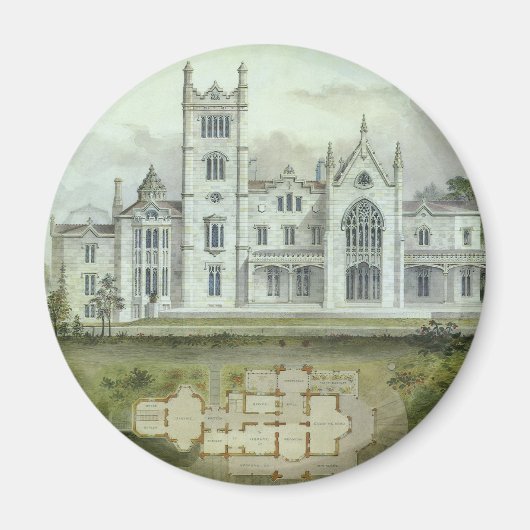 Aimant Architecture Vintage, Plans d'étage de Château Fra (Devant)