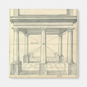 Aimant Architecture vintage, Portico romain avec Colonnes