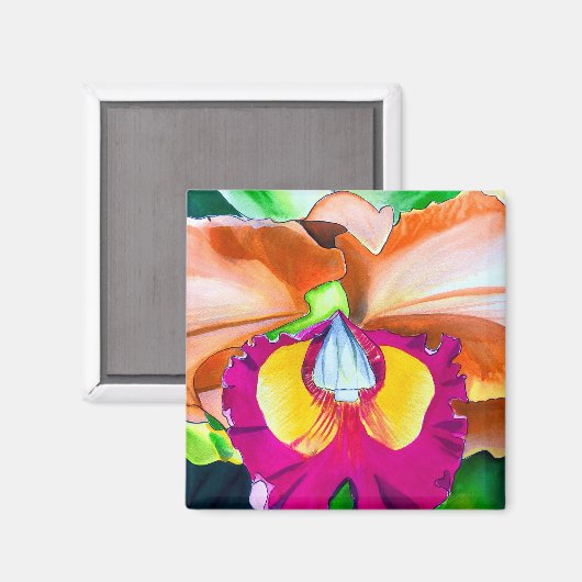 Aimant Ardoise à fleurs colorées (Recto/Verso)