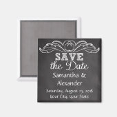 Aimant Ardoise Chalkboard Mariage Enregistrer la date (Recto/Verso)