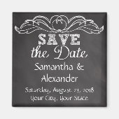 Aimant Ardoise Chalkboard Mariage Enregistrer la date (Devant)