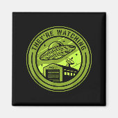 Aimant Area 51 They're Watching Alien Believer Batch Ufo  (Devant)