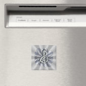 Aimant Argent Clé Treble personnalisable (In Situ (Lave-vaisselle))