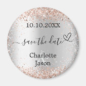 Aimant Argent rose or coeur boho mariage Enregistrer la d (Devant)