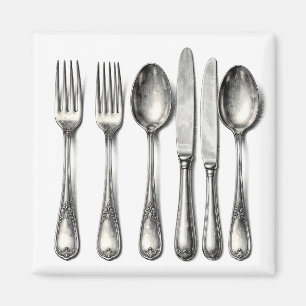 Aimant Argenterie Vintage Vaisselle de Cuisine