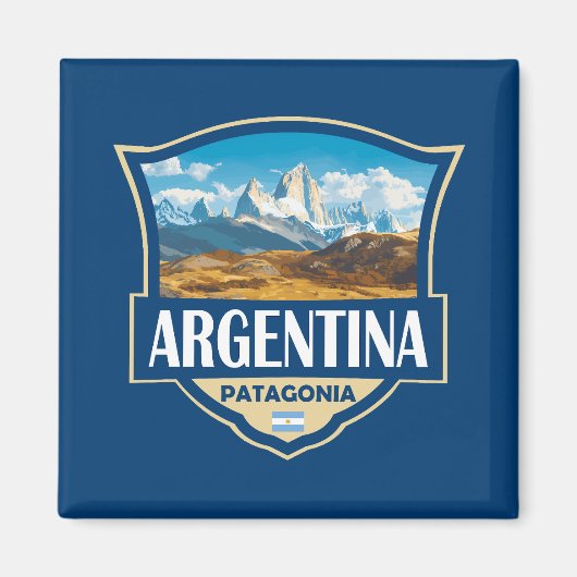 Aimant Argentina Illustration Retro Badge (Devant)