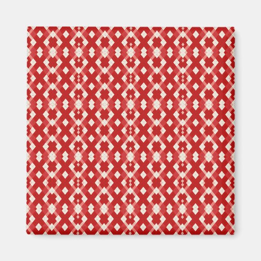 Aimant Argyle, rouge blanc rose Saint-Valentin (Devant)