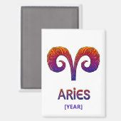 Aimant Aries Zodiac Sign / Zodiaco Aries (Recto/Verso)