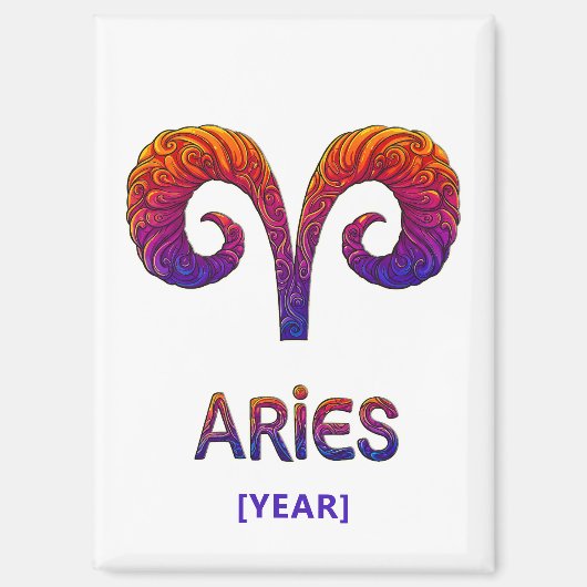 Aimant Aries Zodiac Sign / Zodiaco Aries (Recto)