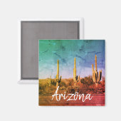 Aimant Arizona Cactus Desert Photo (Recto/Verso)