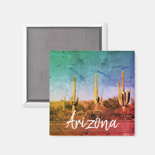 Aimant Arizona Cactus Desert Photo (Recto/Verso)