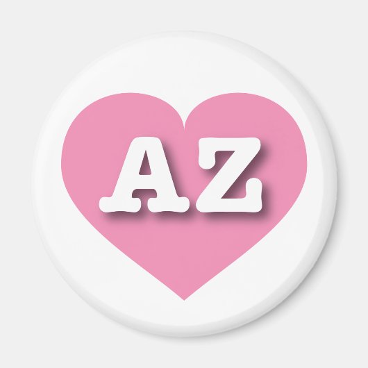 Aimant Arizona Coeur rose - J'aime AZ (Devant)