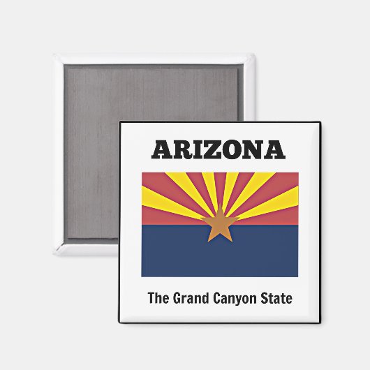 Aimant Arizona, drapeau et devise, (Recto/Verso)