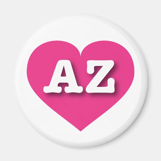 Aimant Arizona Hot Pink Heart - J'aime AZ (Devant)
