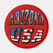 Aimant Arizona Picture et USA Flag Text (Devant)