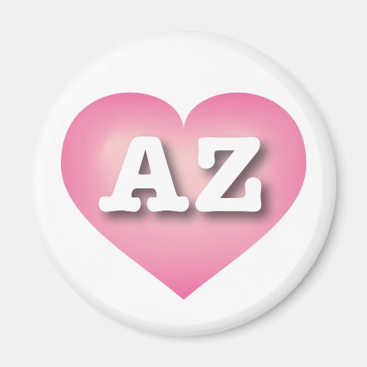 Aimant Arizona Pink Fade Heart - J'aime AZ (Devant)