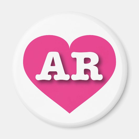 Aimant Arkansas Hot Pink Heart - I love AR (Devant)