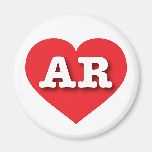 Aimant Arkansas Red Heart - J'aime AR (Devant)