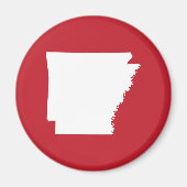 Aimant Arkansas rouge et blanc (Devant)