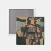 Aimant Arlequin de Juan Gris, Art Cubisme Vintage (Recto/Verso)